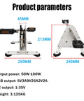Foot Powered Pedal Power Generator With Dual USB Ports Portable Off Grid Charger for Camping dimensions and specs display