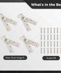 Heavy Duty Invisidoor Pivot Hinges 4 Pack With Screws Stainless Steel Hidden Bookcase Door Hardware 360 Degree Pivot System