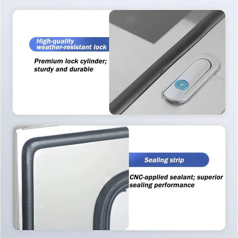 304 Stainless Steel Electrical Enclosure Junction Box With Heavy Duty Hinged Lock Indoor Outdoor Weatherproof Steel Cabinet For Secure Wiring Electrical Components And Durable Protection In Harsh Environments, lock and seal detail