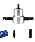 Dual Head Sheet Metal Nibbler Cutter Drill Attachment With 360 Degree Cutting Reach for punching and die cutting holes in metal