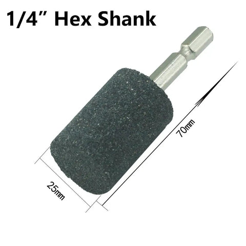 10 Pcs 25 mm Cylindrical Grinding Stones With One Quarter Inch Hex Shank Aluminum Oxide Grinding Bits For Drill And Rotary Tool
