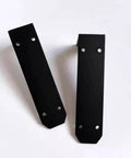 Pro Grade Beefy Rock Solid L Bracket Shelf Supports Heavy Duty Black Wall Mounted Brackets For DIY Open Shelving Includes Mounting Screws 23 6 Inch Carbon Steel Corner Braces on a white background.
