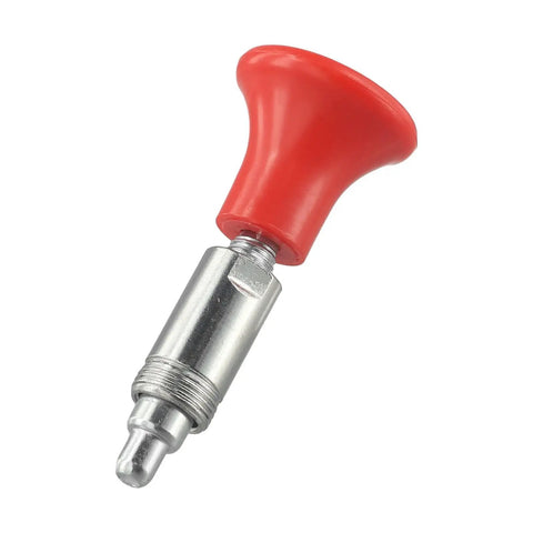 Hella Durable Spring Loaded Steel Pull Pin For Gym Machines And Fitness Equipment Replacement featuring red plastic grip for strength training.