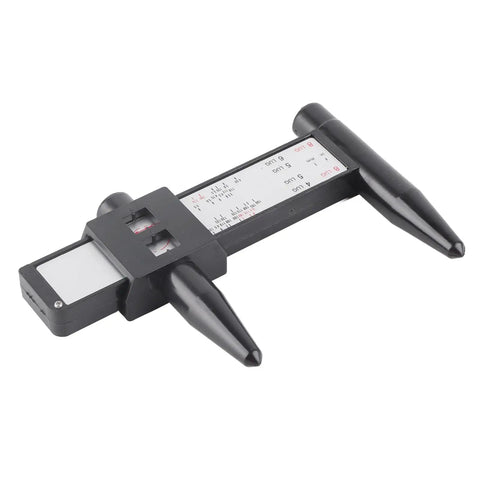 Precision Wheel Rim Bolt Pattern Gauge Adjustable Sliding Pcd Ruler Fits 4 5 6 8 Lug Wheels Heavy Duty Car Repair Measuring Tool in black steel.