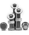 2 Pack Titanium TA2 Outside Hex Head Screws With Nuts And Flat Washers Kit M14x35mm Ultra Lightweight Corrosion Resistant Pro Grade Fastener Set