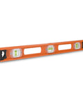 Big Time Pro Grade 24 Inch Magnetic I Beam Level Boasting Rock Solid V Groove Base For Snappy Layout Jobs On Pipes And Metal Panels with bubble vials.