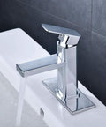 Single Handle Chrome Bathroom Faucet For One Hole Washbasin Deck Mount No Fuss Install With Ceramic Cartridge Leak Proof Design