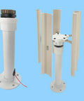 35W Vertical Axis Wind Turbine With 5 Blade Portable Breeze Generator, white structure with visible blades and mounting base
