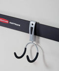 Must Have FastTrack Garage Hook Set 6 Pack Heavy Duty Powder Coated Metal Hangers For Ladders Tools Ropes Hoses Bikes And More Installs On Rails Easily Holds Up To 25 Lbs Each metal hook on wall