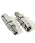 Two chrome push-to-connect Schrader valve adapters for 1/4 in. air line tubing, 2-pack