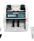 High Performance Digital Money Counter Machine With Uv Mg Ir Sensors, white with controls and power cord, suitable for cash counting.