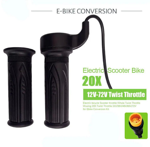 Twist Throttle Grip 22.2mm Waterproof Handlebar Speed Controller For Electric Bikes, Scooters, And Motorcycles, 12V To 72V Compatible