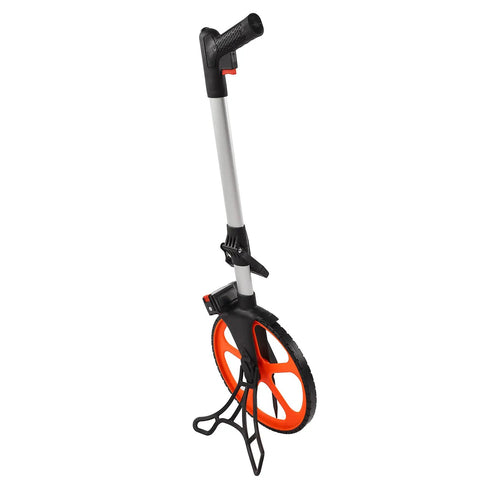 Yctze Measuring Wheel with Durable Handle for Land Survey, featuring a sturdy aluminum alloy design and orange wheels.