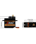 Beefy 12G Analog RC Servo With Metal Gear For SCX24 AX24 RC Cars And Boats Upgrade shown with dimensions and metal gear.