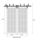 Diagram of Easy Glide Sliding Closet Doors Set With Clear Glass Barn Door Style Bypass Panels Heavy Duty 8 Ft Rails Hardware Included