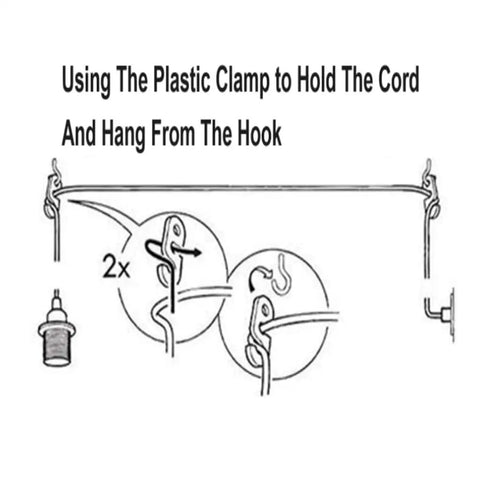 Plug In Modern Crystal Pendant Chandelier Light With Faux Crystal Drops, wiring diagram for hanging cord with hooks