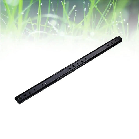 Super Smooth Ball Bearing Drawer Slides Soft Close 2 Pack Cold Rolled Steel Cabinet Hardware Heavy Duty Slide Rails, black track viewed from side.