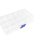Fishing Tackle Box With Adjustable 15 Dividers Clear See Through Storage Organizer For Lures Beads Hooks And Small Gear