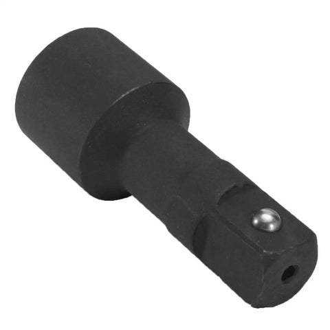 Impact socket adapter from 27 Piece Impact Socket Set With Three Quarter Inch Drive Includes Metric And SAE Sockets, Drop Forged Cr-V Steel.