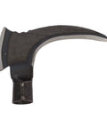 Close-up of High Manganese Steel Double Sickle Handheld Scythe Blade for Grass Cutting, Weeding, and Tree Pruning in the Garden.