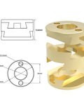 Dope 16mm T8 Oldham Coupling Fits Z-Axis 3D Printer And CNC Hot Bed Vibrations, Flexible Shaft For Smooth Transmission, Super Easy Install, Tight Fit DIY Gear, gold metal coupling 16mm