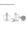Stack Light Tower With Flash LED 24V DC Industrial Warning Light With 90dB Buzzer Alarm base dimension drawing