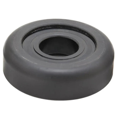Heavy Duty Double Sealed Forklift Mast Guide Bearing 45mm Inner 5 In Outer 1.25 In Wide Tight Rubber Guard side view showing smooth black rubber material.