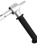 Knockout Ice Auger Drill Adapter With Precision Bearings For Slick Cordless Power Auger Conversion And Fast Ice Hole Drilling heavy duty steel drill adapter with rubber grip.