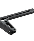 Fixed 1913 Stock For MCX MPX Rifles, Non Collapsible Polymer Stock, matte black finish, side view showing rail attachment points