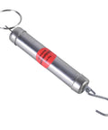 Rock Solid Mechanical Spring Scale With Hanging Hook Dynamometer Accurate Force Gauge Up To Fifteen Kilos Portable Aluminum Alloy Tool Workshop Gear Do It Yourself Projects Built To Last Through Any Rough Job You Throw At It close-up view of aluminum spring scale with hook