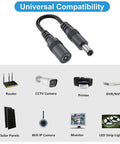 Rock Solid 22AWG DC Power Extension Cable With DC5.5 By 2.1 Mm Jack Copper Core Low Resistance Lead for routers and cameras.