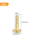 Diagram of Brass Wood Screws Set M2.5 By 10mm Slotted Round Head Self Tapping For Woodworking, showing size dimensions.