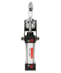 Front view of 300mm Pneumatic Hold Down Clamp for Welding and Fixtures Heavy Duty Cylinder Clamp showing built-in air control feature.