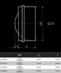 4 Inch Spring Loaded Backdraft Damper Shutter Automatically Blocks Air Backflow For Dryer Vents And Range Hoods with measurements diagram.