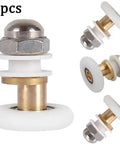 Adjustable Shower Door Rollers For Sliding Glass Doors Tough As Nails Heavy Duty Replacement Track Wheels in four-pack with brass core.