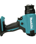 18V Cordless Heat Gun With 1022F Heat, 7 CFM Airflow, Lock On Trigger, Up To 21 Minutes Run Time, side view, battery slot visible