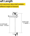 Heavy Duty Bow Mount Trolling Motor 24 Volt 80 Pound Thrust with 48 inch aluminum alloy shaft for various transom heights.