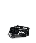 Solid As A Rock Electric Golf Cart With Remote Seat Attachment And Quick Zip Fold Frame For All Terrain Courses Plus Cup Holder And Scorecard Storage Accessories folded compactly for easy storage.