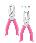 2 Pack One Quarter Inch Hole Punch With Pink Soft Grip For Home Office And Classroom, metal punch with pink grips side by side