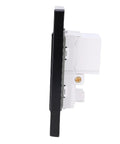 Heavy Duty Wall Outlet With Usb And Type C Port 15A Pc Flame Retardant Electrical Receptacle side view showing black finish and design.