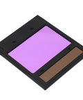 Rock Solid Automatic Darkening Welding Lens Filter With Solar And Battery Power Grinding Mode Low Voltage Alarm Workhorse Housing Scratch Proof with purple lens.
