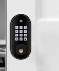 Top Shelf Keyless Entry Door Lock Electronic Keypad Deadbolt for Wooden Doors With Backlit Password Code and Backup Keys view on a door