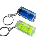 Square Level For Spirit Level Horizontal Measurement in acrylic glass; mini size with blue and green levels on keychains.
