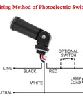 Wiring diagram of Outdoor Photoelectric Sensor 120V AC Photocell Light Switch Dusk To Dawn Swivel Mount Conduit Lighting Control