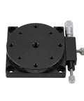 High Grade Rotating Linear Stage With Micro Fine Adjustments tailored for precision workshop tasks with black aluminum base.