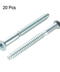 Heavy Duty 7X85Mm Flat Head Hex Socket Confirmat Wood Screws Zinc Plated Rock Solid Furniture Connectors For Blast Tight DIY Assembly Hella Strong Knockout Joint Strength 20 Piece Pack set of two screws with zinc finish