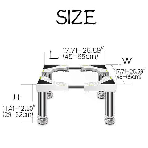 Height Adjustable Washer And Dryer Stand With Smooth Rolling Wheels Portable Heavy Duty Appliance Base dimensions and size guide
