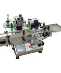 Heavy Duty Desktop Automatic Round Bottle Labeling Machine With Chain Plate Conveyor And Digital Coding, High Velocity Applicator for transparent labels