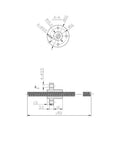 150 Millimeter T8 Acme Lead Screw With Solid Brass Nut For CNC Routers And DLP SLA 3D Printers Z Axis Upgrade technical drawing