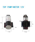 Top 1me75 Series Hydraulic Gear Pump For Fuel Transfer With Electric Power 75 Watt And 12 Volt Direct Connection side view with dimensions